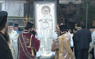 Πάνδημη συμμετοχή στην υποδοχή της Παναγίας της Γερόντισσας στη Λαμία - Φωτογραφία 1