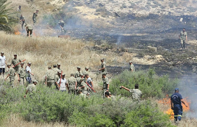 Πυρκαγιά στην νεκρή ζώνη κατασβέστηκε από κοινού με Ελληνοκύπριους και Τούρκους στρατιώτες (φωτογραφίες) - Φωτογραφία 4