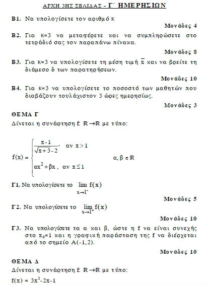 Πανελλήνιες 2012 ΕΠΑΛ: Δείτε τα θέματα των Μαθηματικών - Φωτογραφία 4