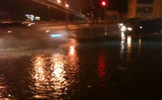 Φωτογραφίες από την πλημμυρισμένη Περιφερειακή Θεσσαλονίκης - Φωτογραφία 1
