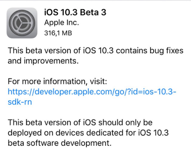 Η Apple κυκλοφόρησε την τρίτη δοκιμαστική έκδοση του ios 10.3 - Φωτογραφία 3