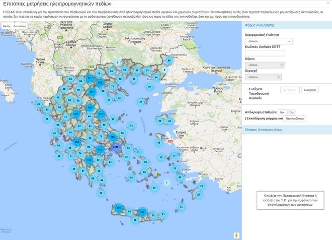 Ο χάρτης ηλεκτρομαγνητικής ακτινοβολίας στην Ελλάδα - Φωτογραφία 8