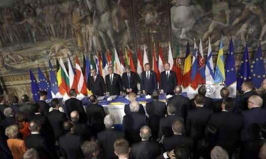 Οι ηγέτες της ΕΕ υπέγραψαν τη Διακήρυξη της Ρώμης στην επετειακή Σύνοδο Κορυφής - Φωτογραφία 1