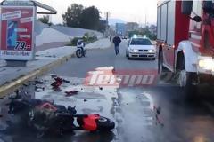 Πάτρα: Μοτοσυκλέτα καρφώθηκε σε φορτηγό και λαμπάδιασε - Ένας τραυματίας