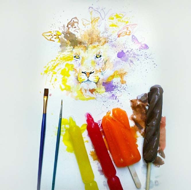 Καλλιτέχνης ζωγραφίζει με παγωτά αντί για μπογιές... - Φωτογραφία 4