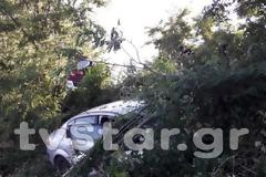 Τροχαίο μετά τη γέφυρα του Σπερχειού - Τα χόρτα έσωσαν τον οδηγό