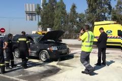 Νωρίτερα: Τζιπ πήρε φωτιά εν κινήσει στην Αττική οδό [photos]