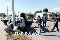 Τροχαίο ατύχημα με τρεις τραυματίες νωρίτερα στα Τρίκαλα [photos]