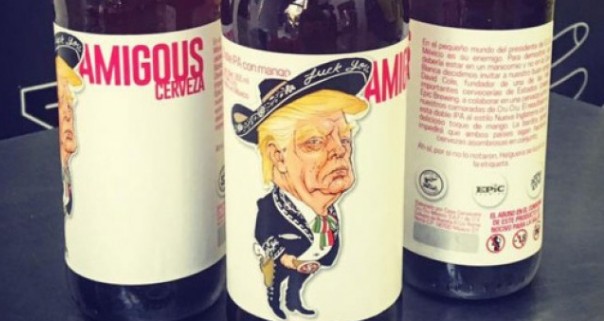 Καρικατούρα του Τραμπ σε μεξικάνικη μπύρα - Φωτογραφία 1