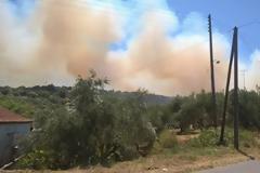 Μεγάλη πυρκαγιά απειλεί σπίτια στην Κορώνη