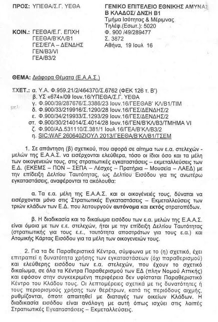 Πολιτική Εισόδου Αποστράτων σε Στρατιωτικές Εγκαταστάσεις-Εκμεταλεύσεις ΕΔ (ΕΓΓΡΑΦΑ) - Φωτογραφία 2