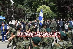 Η πολεμική σημαία του ΤΔ 21 Μ/Κ ΣΠ στα Ελευθέρια Δράμας