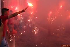 «Φωτιά» πήρε η Λήμνος με την άφιξη του Ολυμπιακού! [photo+video]