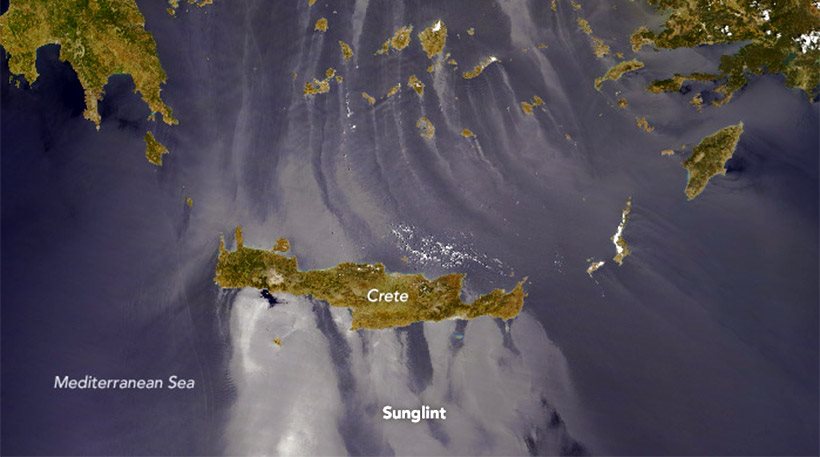 Η NASA κατέγραψε το φαινόμενο Sunglint στα νερά του Αιγαίου - Φωτογραφία 2