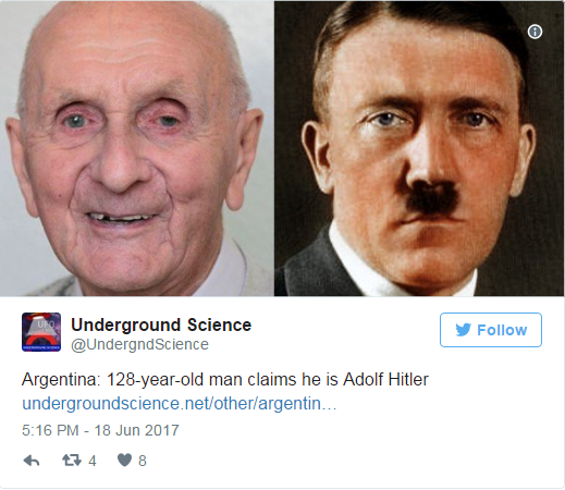 Ένας 128χρονος στην Αργεντινή ισχυρίζεται ότι είναι ο Χίτλερ! - Φωτογραφία 2