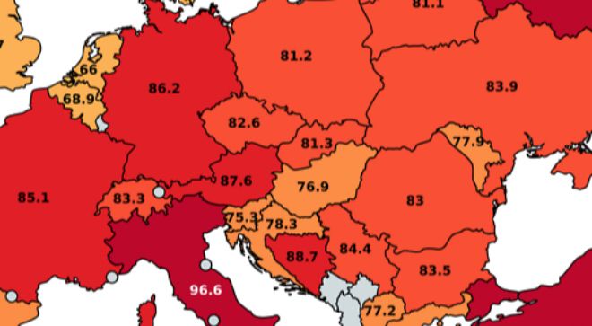 Χάρτης: Οι μεγαλύτερες διαφορές θερμοκρασίας στην Ευρώπη - Φωτογραφία 1