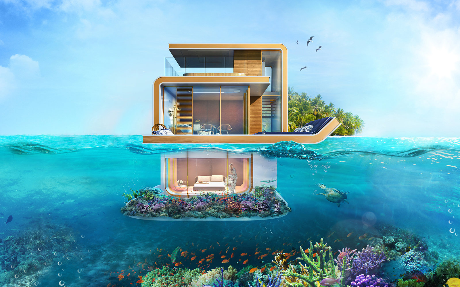 FLOATING SEAHORSE SIGNATURE EDITION, DUBAI Luxurious βίλες κάτω από το νερό αξίας $2.000.000 - Φωτογραφία 4