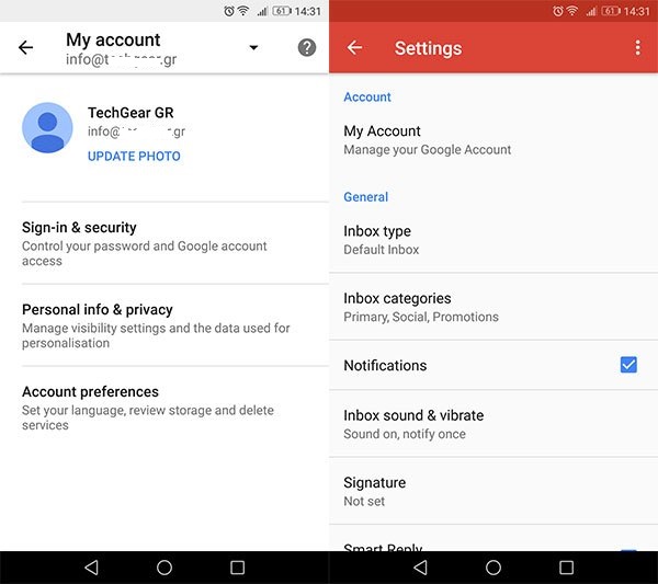 Gmail: αλλάζεις ακόμη και το password σου στην εφαρμογή του Android - Φωτογραφία 1