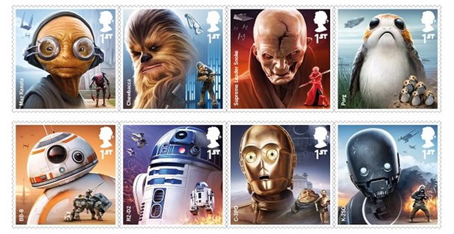Οι ήρωες του Star Wars γίνονται γραμματόσημα των Βασιλικών Ταχυδρομείων - Φωτογραφία 2