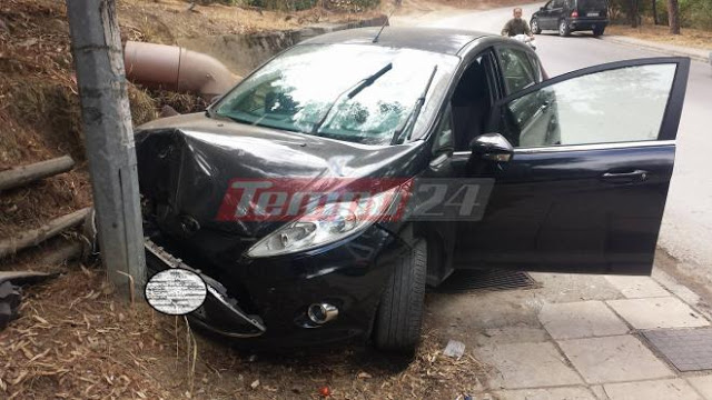 Πάτρα: Αυτοκίνητο καρφώθηκε σε κολόνα στο Δασύλλιο - Στο νοσοκομείο η γυναίκα οδηγός - Φωτογραφία 3