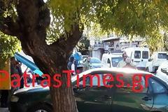 Πάτρα: Τροχαίο στην οδό Ακρωτηρίου - Ι.Χ. ανέβηκε στο πεζοδρόμιο
