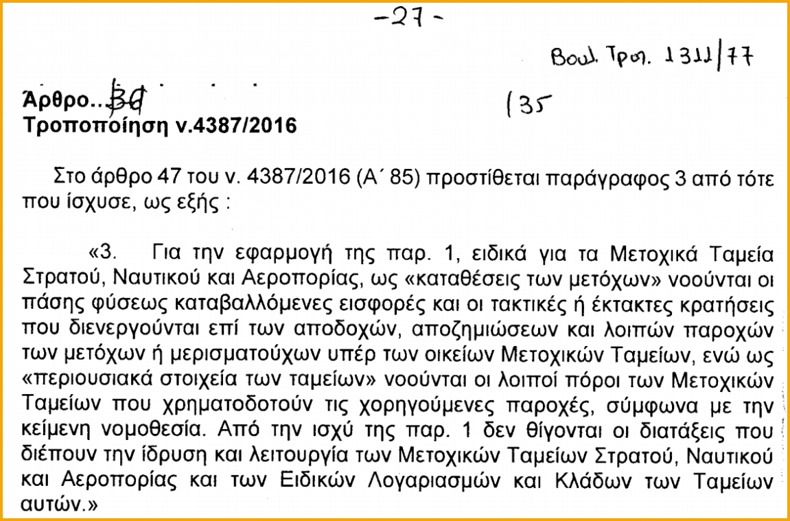 Ψηφίσθηκε σημαντική διάταξη για τα Μετοχικά Ταμεία με το νέο Ν/Σ ΥΠΕΘΑ - Φωτογραφία 3