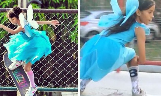 Η 9χρονη Βραζιλιάνα που «ρίχνει» το Internet κάνοντας skate ντυμένη νεράιδα! - Φωτογραφία 1