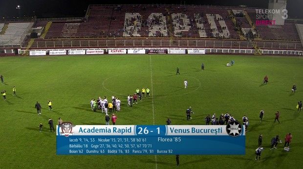 Η Ραπίντ Βουκουρεστίου νίκησε 26-1 σε αγώνα πρωταθλήματος - Φωτογραφία 1