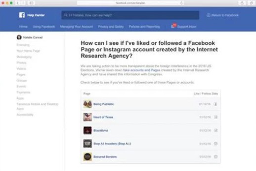 Facebook: Θα ενημερώνει τους χρήστες αν έχουν πατήσει Like σε ψεύτικο Ρώσικο λογαριασμό/προπαγάνδα - Φωτογραφία 1