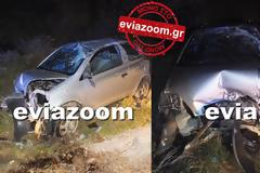 Σφοδρό τροχαίο στη Γλύφα Χαλκίδας - Το αυτοκίνητο έγινε συντρίμμια! (ΦΩΤΟ & ΒΙΝΤΕΟ)