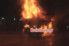 Λεωφορείο πήρε φωτιά εν κινήσει στον Ισθμό της Κορίνθου (ΦΩΤΟ & ΒΙΝΤΕΟ)