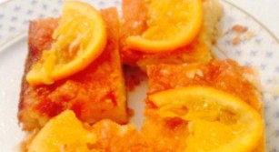 Πορτοκαλόπιτα με φέτες πορτοκαλιού - Φωτογραφία 1