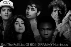 Οι υποψηφιότητες των Grammy