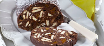 Κορμός σοκολάτας με φουντούκια και σταφίδες - Φωτογραφία 1
