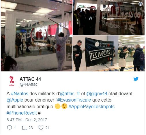 Γαλλία: Μαζικές έφοδοι ακτιβιστών σε καταστήματα της Apple - Φωτογραφία 3