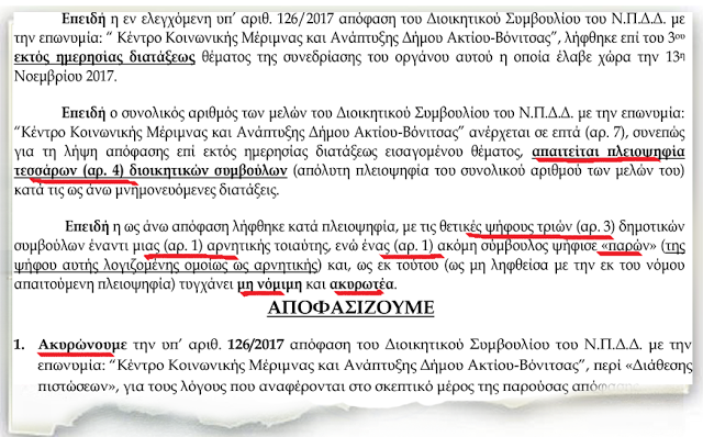 STOP της Αποκεντρωμένης στο ΚΕΝΤΡΟ ΜΕΡΙΜΝΑΣ του Δήμου Ακτίου-Βόνιτσας -ΑΚΥΡΩΘΗΚΕ η απόφαση με θέμα: «Διαθέσεις πιστώσεων»! - Φωτογραφία 2