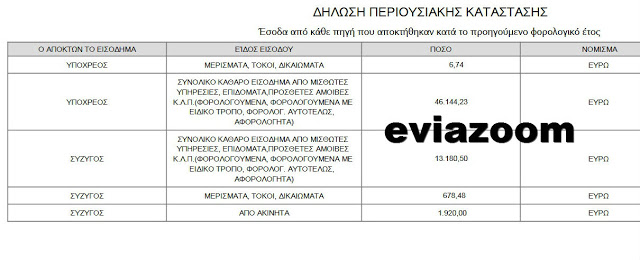Στον «αέρα» το πόθεν έσχες του Δημάρχου Χαλκιδέων - Το ζεύγος Παγώνη δήλωσε συνολικά 61.922 ευρώ - Ακίνητα, δάνεια και καταθέσεις άνω των 60.000 ευρώ στις τράπεζες! (Έγγραφα) - Φωτογραφία 2