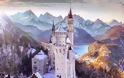 Το κάστρο Neuschwanstein ενσαρκώνει το χριστουγεννιάτικο όνειρο
