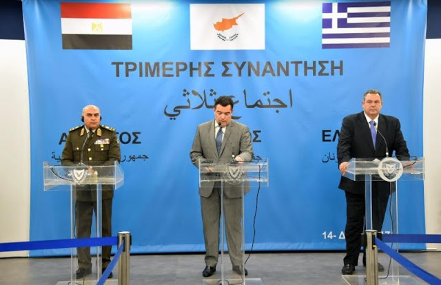 Δήλωση ΥΕΘΑ Πάνου Καμμένου μετά την τριμερή συνάντηση των Υπουργών Άμυνας Ελλάδας, Κύπρου και Αιγύπτου στη Λάρνακα - Φωτογραφία 1