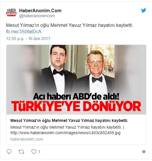 «Πάγωσε» η Τουρκία με τον θάνατο του Γιλμάζ! Πώς έμαθε ο πρώην πρωθυπουργός την τραγική είδηση για τον γιο του - Φωτογραφία 3