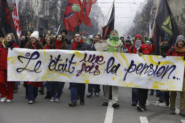 Βέλγιο: Μεγάλη διαδήλωση κατά της αύξησης των ορίων συνταξιοδότησης - Φωτογραφία 3