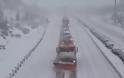 Φθιώτιδα: Έντονη χιονόπτωση στην εθνική οδό - Δίπλωσαν νταλίκες [video]
