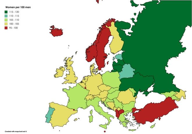 Πού περισσεύουν και πού λείπουν οι γυναίκες στην Ευρώπη - Φωτογραφία 2