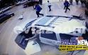 Σοκαριστικό ατύχημα! Τζιπ στα Ψαχνά, μπούκαρε σε κατάστημα γεμάτο κόσμο – Δύο τραυματίες [video]