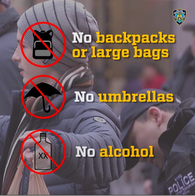 Τρομοϋστερία στη Νέα Υόρκη - απαγορεύονται ακόμα και οι ομπρέλες στην εκδήλωση για την αλλαγή του χρόνου - Φωτογραφία 2