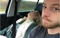 Οδηγός τραβάει φωτογραφίες την συνοδηγό γυναίκα του που συνεχώς... κοιμάται