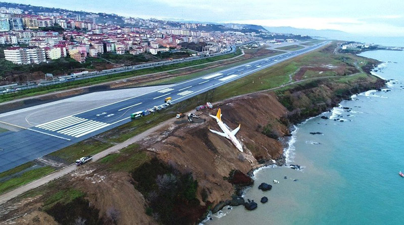 Απίστευτες εικόνες στην Τουρκία: Αεροπλάνο γλίστρησε στον γκρεμό! - Φωτογραφία 6