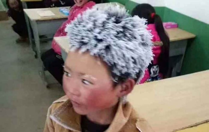 Ο μικρός που περπατά 4.5 χλμ. μέσα στο ψύχος για το σχολείο συγκίνησε τον κόσμο - Φωτογραφία 1