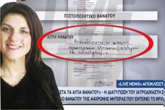 Νέες αποκαλύψεις: Αυτό είναι το ΠΙΣΤΟΠΟΙΗΤΙΚΟ ΘΑΝΑΤΟΥ της Ειρήνης Λαγούδη [εικόνες και βίντεο]