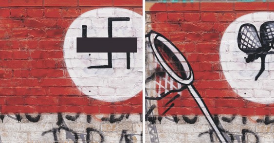 Η σβάστικα που έγινε μύγα. Πώς μια ομάδα καλλιτεχνών μετέτρεψε τα ναζιστικά σύμβολα σε χρωματιστά γκράφιτι - Φωτογραφία 1